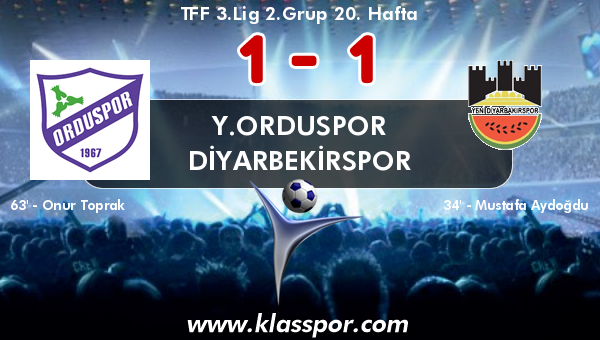 Y.Orduspor 1 - Diyarbekirspor 1