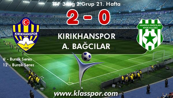 Kırıkhanspor 2 - A. Bağcılar 0