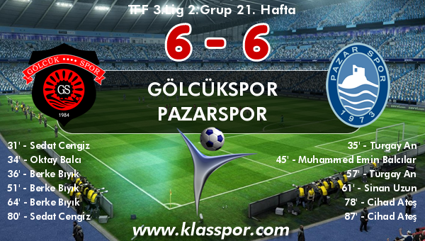 Gölcükspor 6 - Pazarspor 6