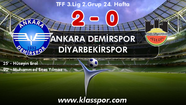 Ankara Demirspor 2 - Diyarbekirspor 0