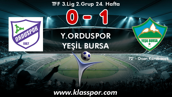 Y.Orduspor 0 - Yeşil Bursa 1