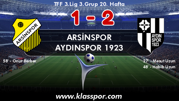 Arsinspor 1 - Aydınspor 1923 2