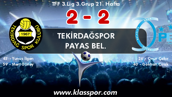 Tekirdağspor 2 - Payas Bel. 2