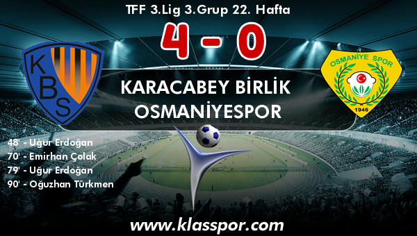 Karacabey Birlik  4 - Osmaniyespor 0
