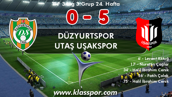 Düzyurtspor 0 - Utaş Uşakspor 5