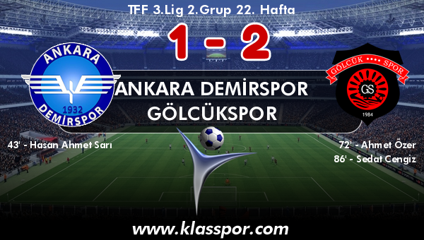 Ankara Demirspor 1 - Gölcükspor 2