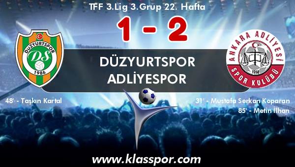 Düzyurtspor 1 - Adliyespor 2