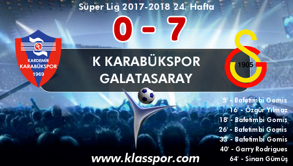K Karabükspor 0 - Galatasaray 7