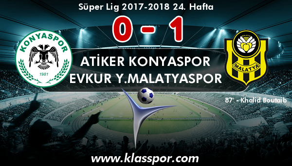 Atiker Konyaspor 0 - Evkur Y.Malatyaspor 1