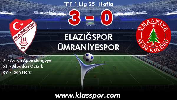 Elazığspor 3 - Ümraniyespor 0