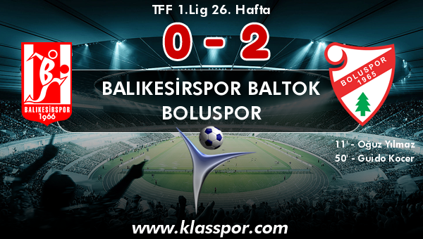 Balıkesirspor Baltok 0 - Boluspor 2