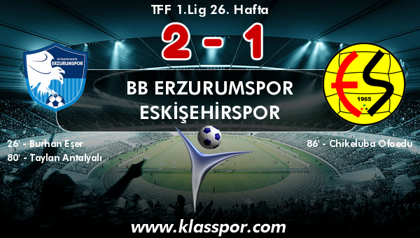 BB Erzurumspor 2 - Eskişehirspor 1
