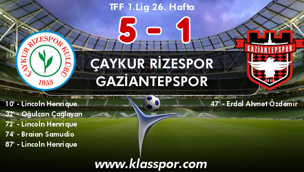 Çaykur Rizespor 5 - Gaziantepspor 1