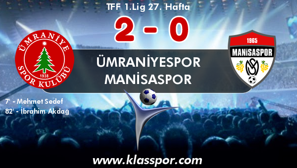 Ümraniyespor 2 - Manisaspor 0