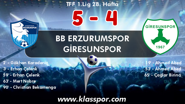 BB Erzurumspor 5 - Giresunspor 4