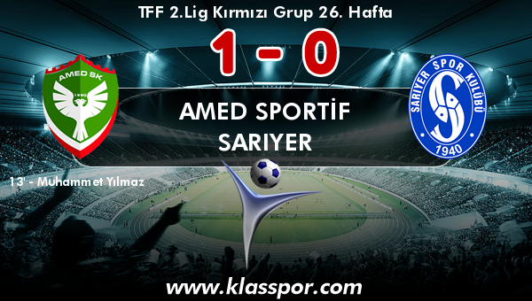 Amed Sportif 1 - Sarıyer 0