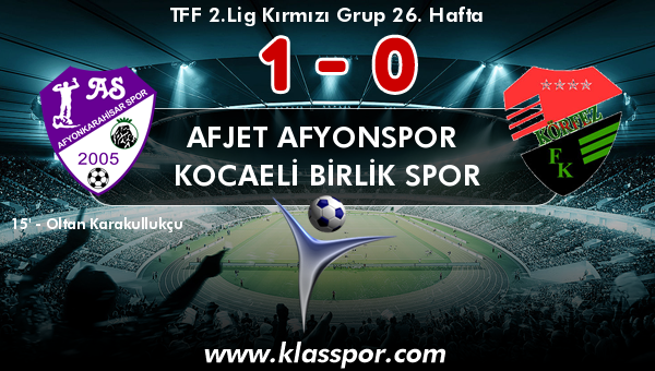 Afjet Afyonspor  1 - Kocaeli Birlik Spor 0