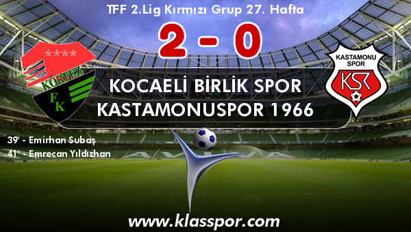 Kocaeli Birlik Spor 2 - Kastamonuspor 1966 0