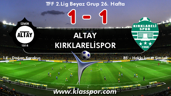 Altay 1 - Kırklarelispor 1