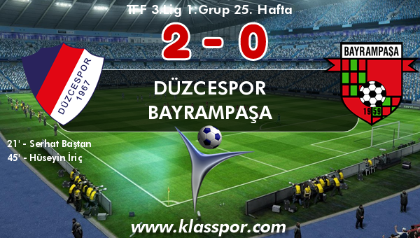 Düzcespor 2 - Bayrampaşa 0