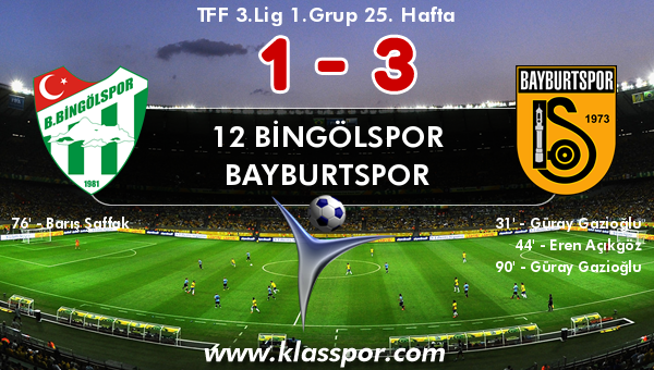 12 Bingölspor 1 - Bayburtspor 3