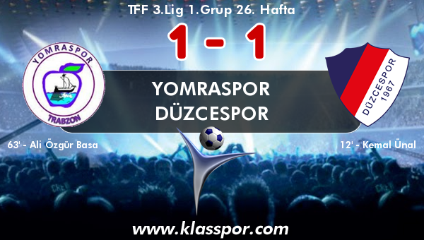 Yomraspor 1 - Düzcespor 1