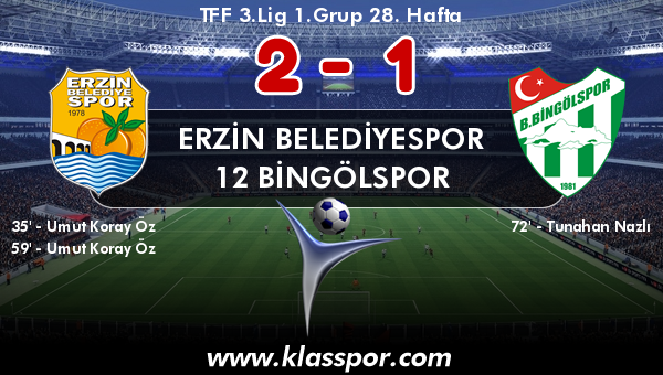 Erzin Belediyespor 2 - 12 Bingölspor 1