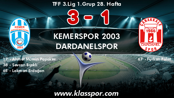 Kemerspor 2003 3 - Dardanelspor 1