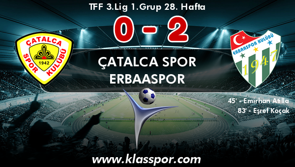 Çatalca Spor 0 - Erbaaspor 2