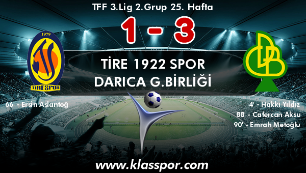 Tire 1922 Spor 1 - Darıca G.Birliği 3