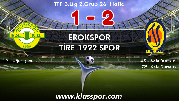 Erokspor 1 - Tire 1922 Spor 2