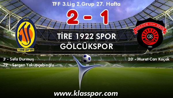 Tire 1922 Spor 2 - Gölcükspor 1