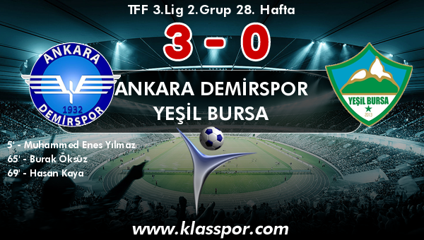 Ankara Demirspor 3 - Yeşil Bursa 0