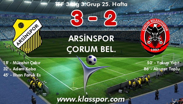 Arsinspor 3 - Çorum Bel. 2