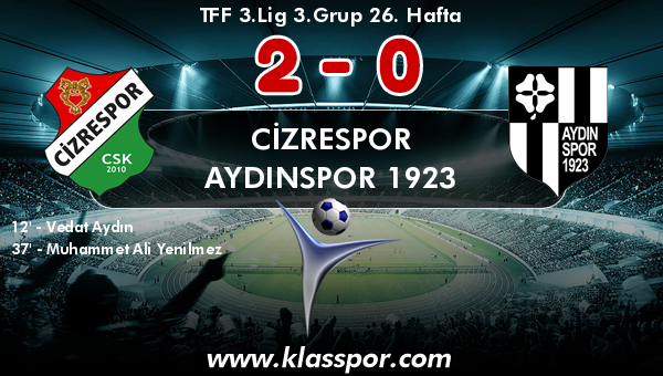Cizrespor 2 - Aydınspor 1923 0