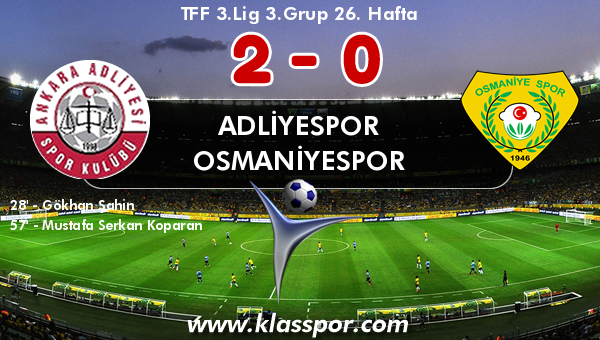 Adliyespor 2 - Osmaniyespor 0