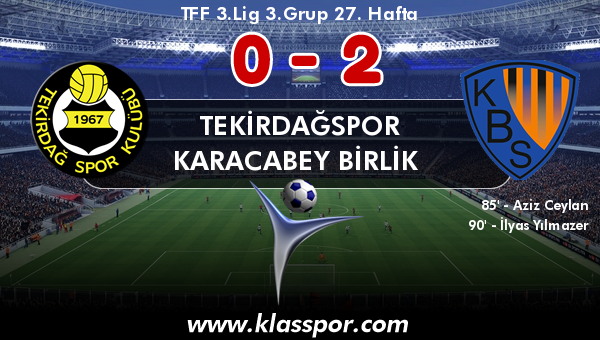 Tekirdağspor 0 - Karacabey Birlik  2