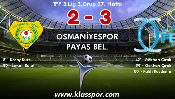 Osmaniyespor 2 - Payas Bel. 3