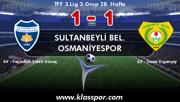 Sultanbeyli Bel. 1 - Osmaniyespor 1