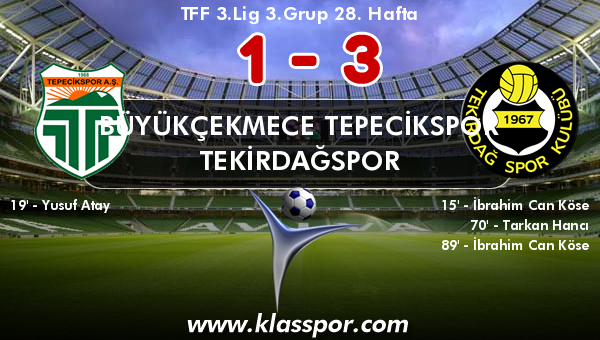 Büyükçekmece Tepecikspor 1 - Tekirdağspor 3