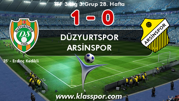 Düzyurtspor 1 - Arsinspor 0