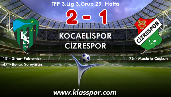 Kocaelispor 2 - Cizrespor 1