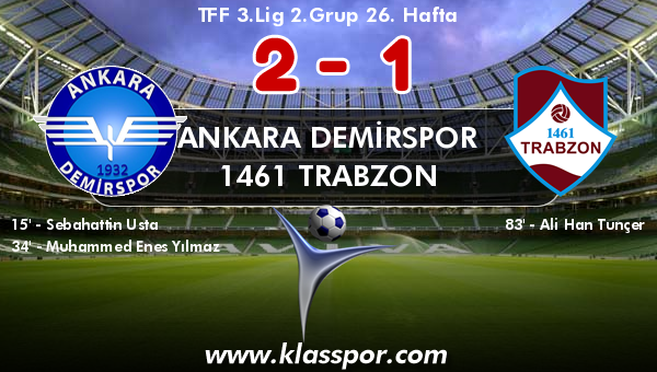 Ankara Demirspor 2 - 1461 Trabzon 1