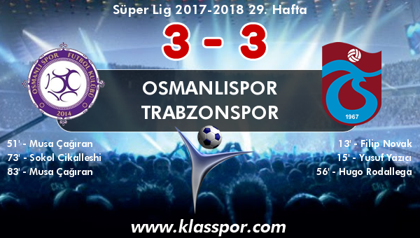 Osmanlıspor 3 - Trabzonspor 3