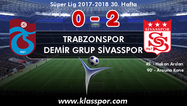 Trabzonspor 0 - Demir Grup Sivasspor 2