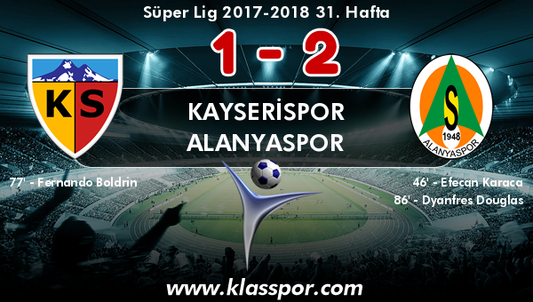 Kayserispor 1 - Alanyaspor 2