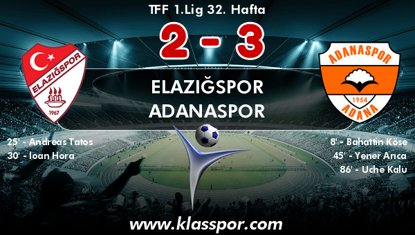 Elazığspor 2 - Adanaspor 3