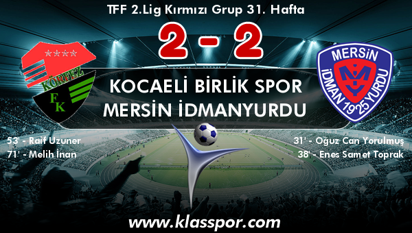 Kocaeli Birlik Spor 2 - Mersin İdmanyurdu 2