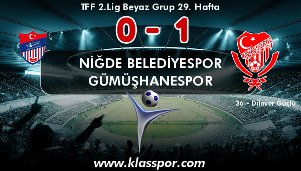 Niğde Belediyespor 0 - Gümüşhanespor 1