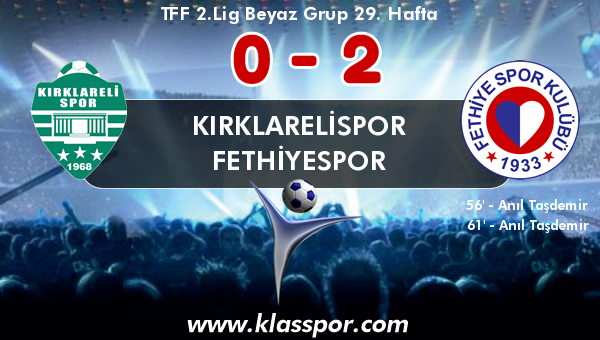 Kırklarelispor 0 - Fethiyespor 2